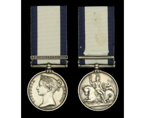 The Naval General Service medal awarded to Midshipman James R. Crawford, Royal Navy, for his part in one of the most celebrat