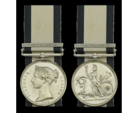 The Naval General Service medal awarded to Robert Drummond, a servant on Nelson’s personal retinue as his Valet aboard the Vi