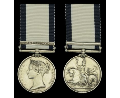 The Naval General Service medal awarded to Rev. Thomas Hardwicke, Chaplain of the Dreadnought at the battle of Trafalgar, one