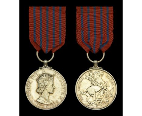 The post-War G.M. awarded to Lieutenant-Commander Albert Edward Burton, Royal Navy, for gallantry in attempting to rescue a w
