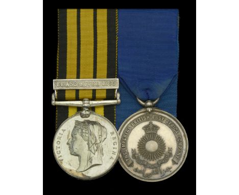 The unique East and West Africa medal pair awarded to Commander F. G. Dundas, Royal Navy, Principal Naval Officer to the Impe