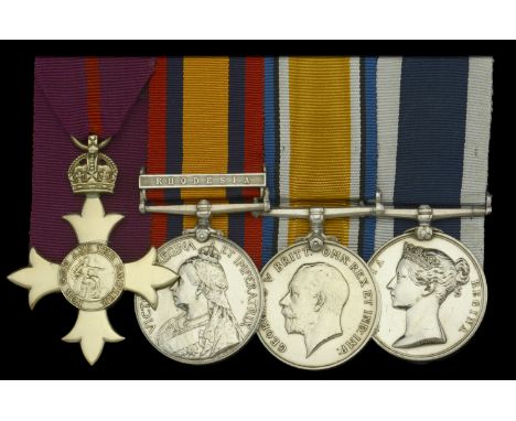 A Great War O.B.E. group of four awarded to Engineer Lieutenant-Commander F. J. Baker, Royal Navy, one of only six naval reci
