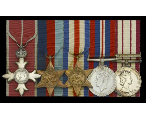 The post-War ‘Cyprus operations’ M.B.E. group of five awarded to Lieutenant-Commander L. A. d’E. Lloyd, Royal Navy, late Roya