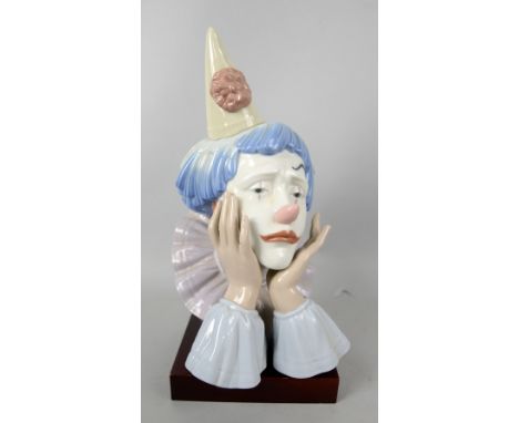 Lladro bust of a clown .   