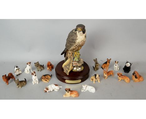 A limited edition Royal Doulton figure entitled 'Peregrine Falcon', on wooden display plinth, and a quantity of predominantly