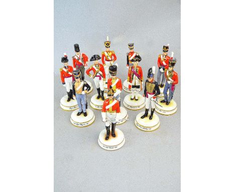Twelve limited edition Michael Sutty military figures including Royal Marines 1815, Coldstream Guards 1821, 43rd Light Infant