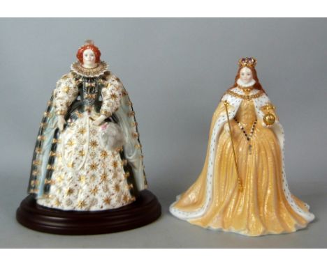 Two limited edition Royal Worcester figures 'Queen Elizabeth I' (CW311) and 'Queen Elizabeth I in Coronation Robes' (CW699), 