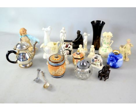 Doulton tobacco jar and cover , fairings, bisque figuess and plated wares, .   