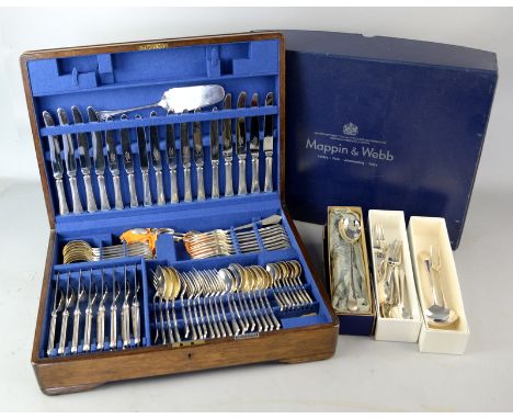 Mappin &amp; Webb silver plated canteen of cutlery .   