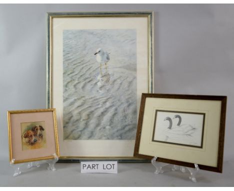A quantity of framed pictures and prints, to include a limited edition print of 'Winter Gull' and an engraving entitled 'Cric