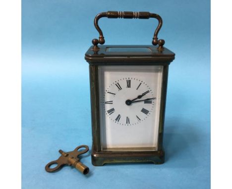 A brass carriage clock