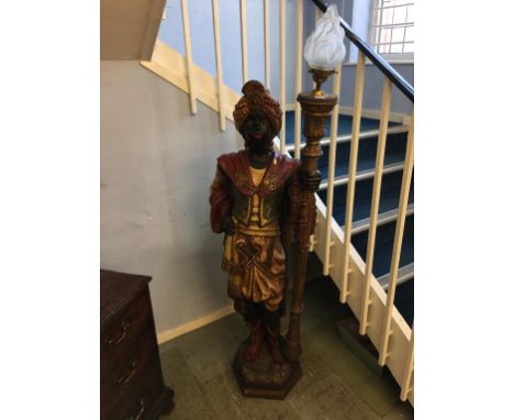 A composite Blackamoor standard lamp