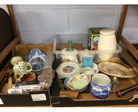 Three trays of assorted to include Royal Copenhagen and Spode etc.