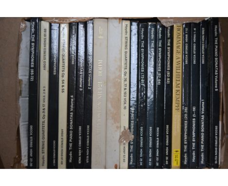 RECORDS: A good collection of Decca boxed classical music LP records sets to include Haydn - The Piano Sonatas, THe Symphones