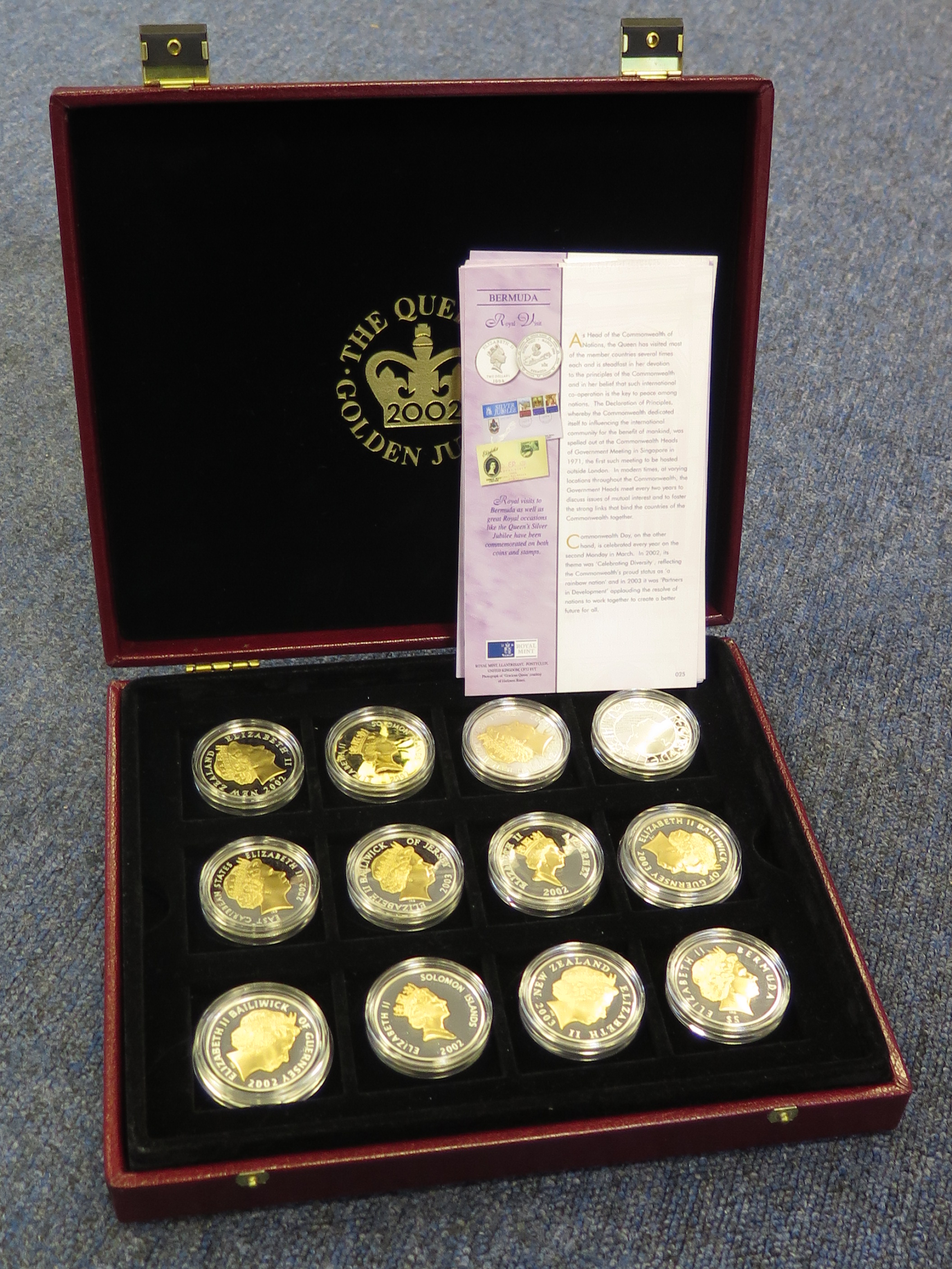 Queen Elizabeth II Golden Jubilee Collection. A 12 coin set of Silver