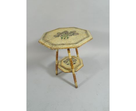 A Small Painted Octagonal Topped Tripod Occasional Table