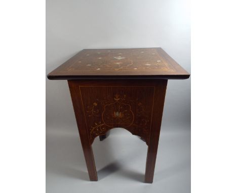 A Late 19th Century Rosewood Arts and Crafts Moorish Style Table, Inlaid in the Style of Shapland and Petter with Coloured Wo