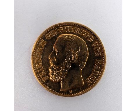 Kaiserreich Goldmünze - Baden, 10 Mark 1901 G, Jaeger 188