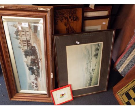 A quantity of prints to include a SOWA & REISER Disney 'Winnie the Pooh' engraving, hand tinted early architectural photo, la