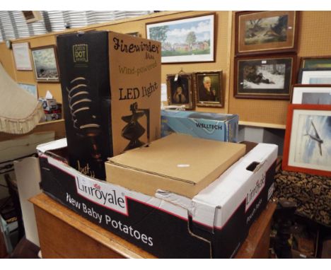 A box containing speakers and wind light
