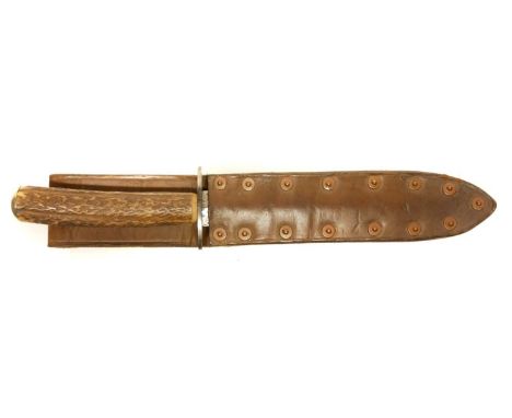 WWII Fairbairn Sykes type / variant knife WWII Fairbrain Sykes type / variant knife, with horn grip and leather scabbard. Buy