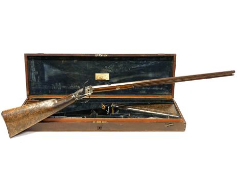 Cased William Mills 56 bore air rifle Cased William Mills 56 bore air rifle, originally the property of The Honourable Colone