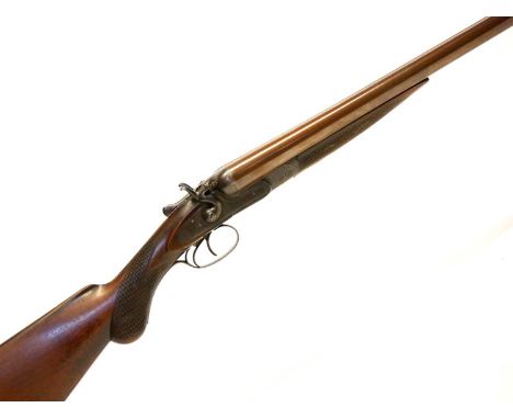 10 bore side by side hammer gun LICENCE REQUIRED 10 bore side by side hammer gun, 34 inch barrels nitro proved with 76mm (3")