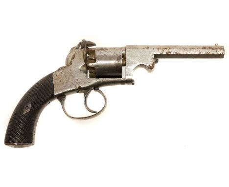 English Bentley type percussion revolver, English Bentley type percussion 120 bore revolver, 4inch octagonal barrel, five sho