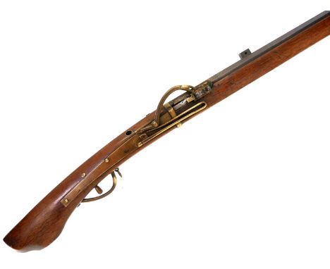 Japanese 54 bore Matchlock, Japanese 54 bore Matchlock, 33.5 inch barrel with script reading ‘23’ made by Daishido Jinzaemon 