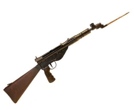 Deactivated Sten Mk V 9mm sub machine gun and bayonet Deactivated Sten Mk V 9mm submachine gun, serial number 237287, with on
