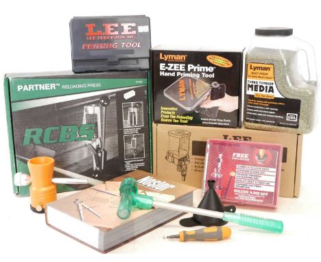 Boxed RCBS and LEE Loading equipment Boxed RCBS and LEE Loading equipment, to include an RCBS Partner press, Lyman E-Zee Prim