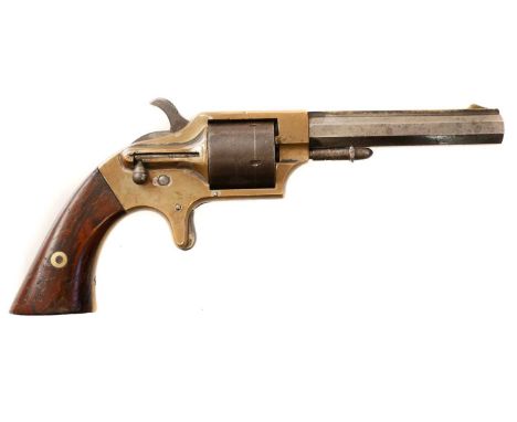 Merwin and Bray .30 calibre cup fire revolver Merwin and Bray .30 calibre cup or rim fire revolver, 3.5inch octagonal barrel 
