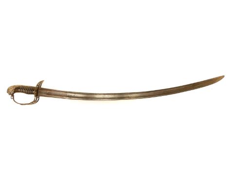 1803 pattern officers sword 1803 pattern Light Infantry Officers sabre, 32inch curved fullered blade, pierced brass grip with