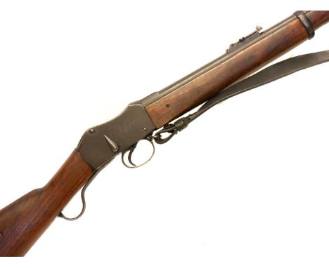 Martini Henry 577/450 MkII rifle Martini Henry MkII .577/450 rifle, the action has later added non-original Crown VR mark and