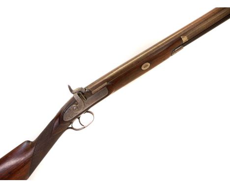 J. Matthews percussion 16 bore shotgun J. Matthews percussion 16 bore shotgun, 34 inch rebrowned Damascus barrel with platinu
