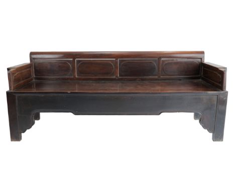 A Chinese Hardwood bench. Height 73 x Width 180 x Depth 60 cm