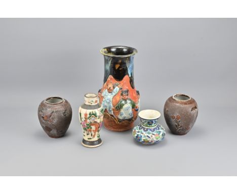 Five Various Chinese / Japanese Ceramic items. Vase height approx. 29 cm (5)Provenance: Personal collection of the late M.Woo