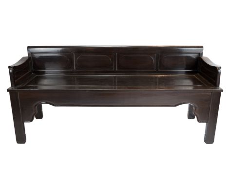 A Chinese Hardwood bench. Height 79 x Width 177 x Depth 54 cm