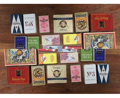 COLLECTION OF VINTAGE CIGARETTE BOXES, CONTENTS LARGELY INTACT (20)