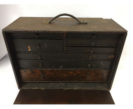 ENGINEERS WOODEN FITTED TOOL BOX FULL OF TOOLS