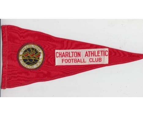 Football, Charlton Athletic, silk embroidered pennant, late 1950's/early 60's with club badge & name panel (vg) (1)