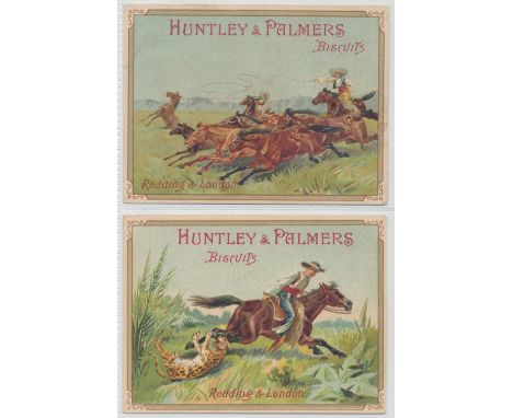 Trade cards, Huntley & Palmers, Hunting, all ref HUT-9 (e), blue backs in French 'Grand Prix' (set, 12 cards) (1 with slight 