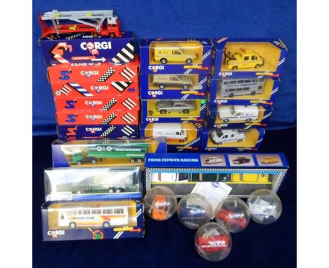 Corgi Toys, 1980s-90s, including 271 James Bond Aston Martin, D36/1 Zephyr Racing Set, 770 Plaxton Coach and others, in origi