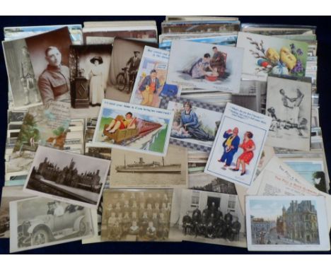Postcards, a mixed selection of approx 500 cards inc  RP's & printed, various locations, Social History, Comic, a few Foreign