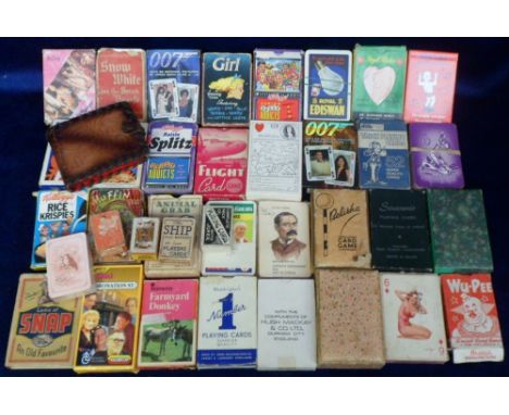 Playing cards & card games, selection of cards, various ages & subjects inc Vargas Glamour cards, Views of Ireland, (Irish To