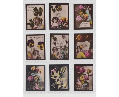 Trade cards, Spain, Anon, Beauties with Flowers, 'K' size, 40 different cards (vg)