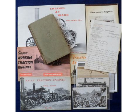 Ephemera, selection, relating to steam engines, & fairgrounds, inc. booklets, postcards, correspondence etc noted Rayleigh Tr