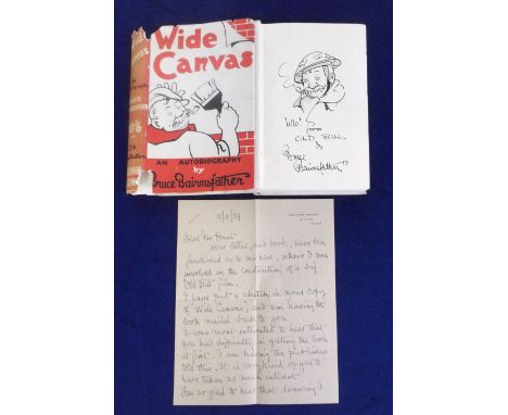 Bruce Bairnsfather, WW 1 Artist, Autographs, Book, 'Wide Canvas' an autobiography by Bruce Bairnsfather, First Edition 1939 w