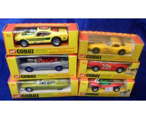 Corgi Toys With Whizzwheels, 394 Datsun 240Z, 166 Ford Mustang 'Organ Grinder', 392 Bertone Shake Buggy, 284 Citroen SM, 343 