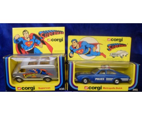 Superman Corgi Toys, 260 Metropolis Buick, 435 Supervan, in original boxes (near mint, boxes very good to excellent) (2)